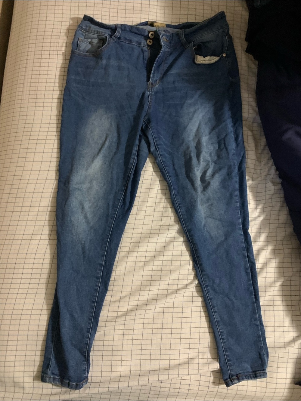 High-Rise Blue Skinny Jeans